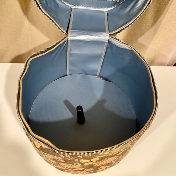 Vintage Floral‎ Tapestry Zippered Hat or Wig Box 13"x13" Travel Case with Lock - Picture 13 of 15